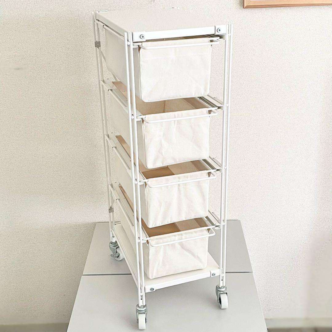 無印良品 スチールユニットシェルフ帆布バスケットセット・幅２８ｃｍ