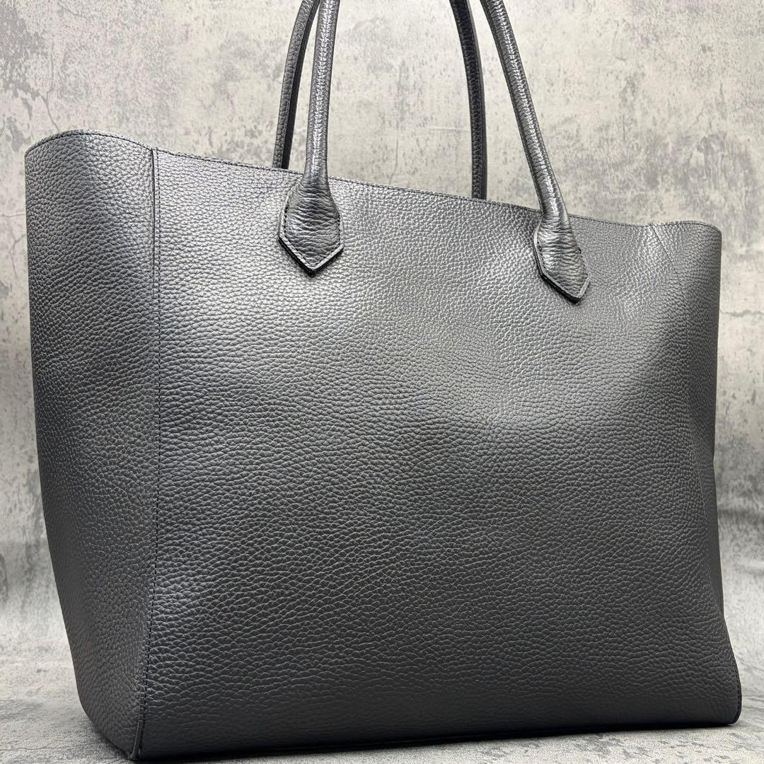 極美品 ユナイテッドアローズ トートバッグ シボ革 A4 黒 ビジネス メンズ