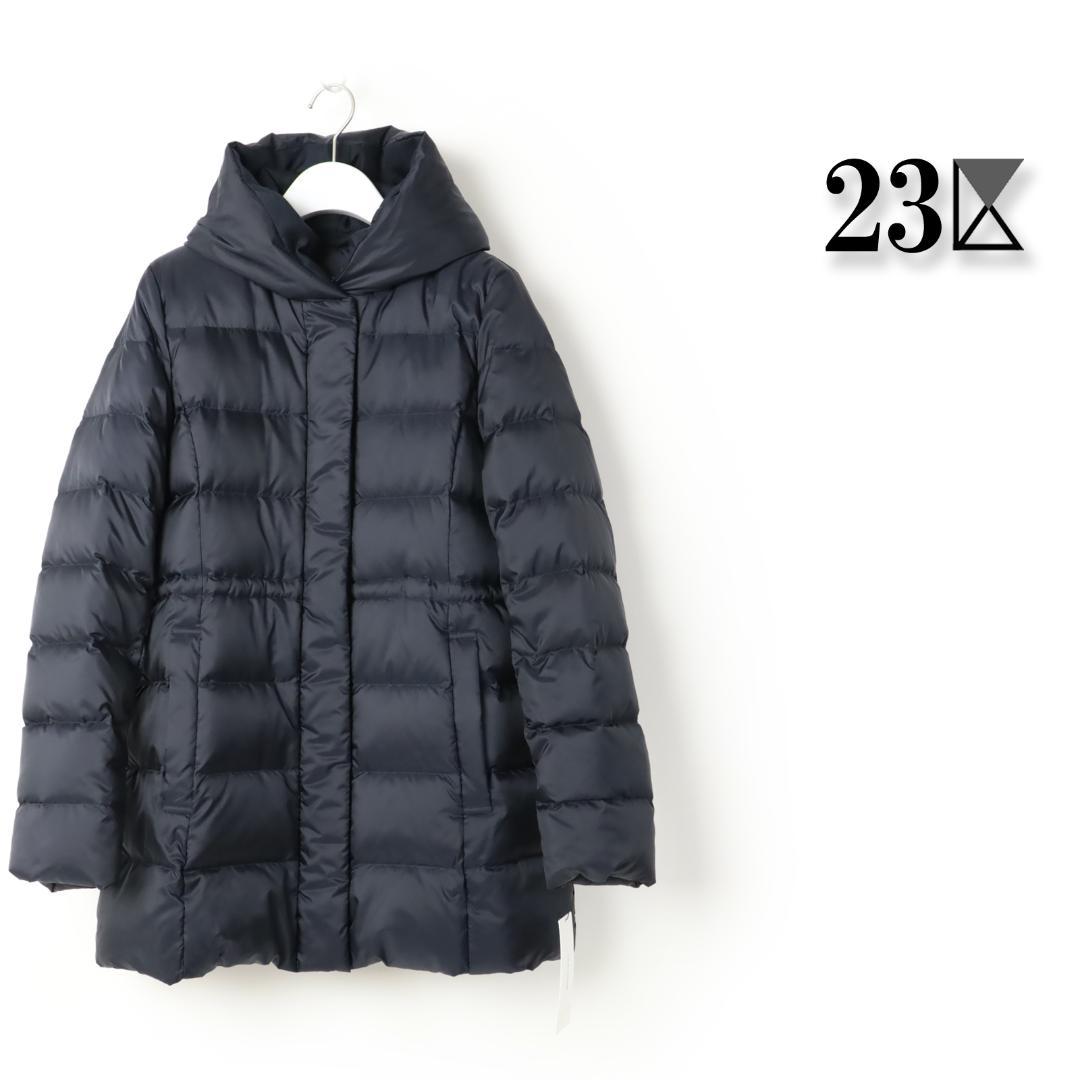 248 新品 今季 23区シレータフタ ミドル丈 ダウンコートショートコート36