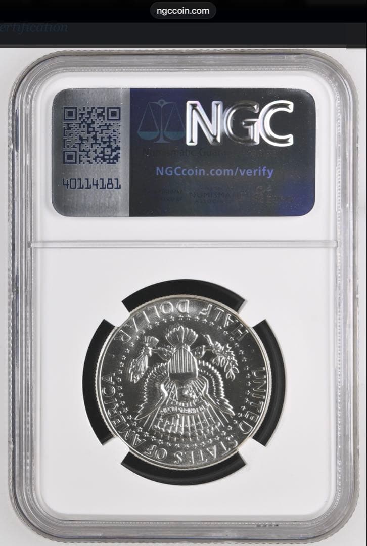 NGC鑑定】1964年 ケネディ ハーフダラー PF65 銀貨オリジナルラベル