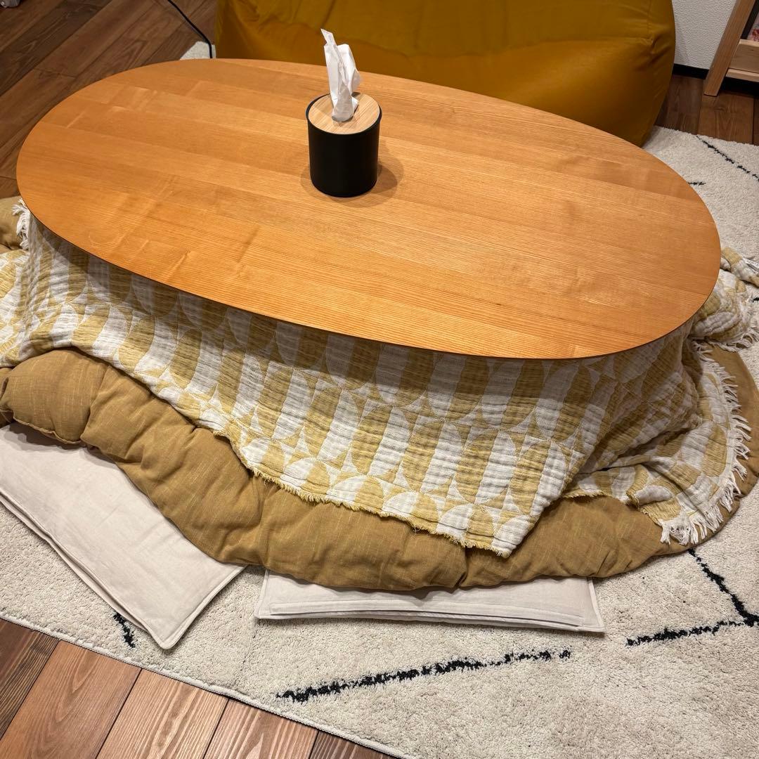 無印良品 楕円こたつテーブル 大 布団等セット - メルカリ