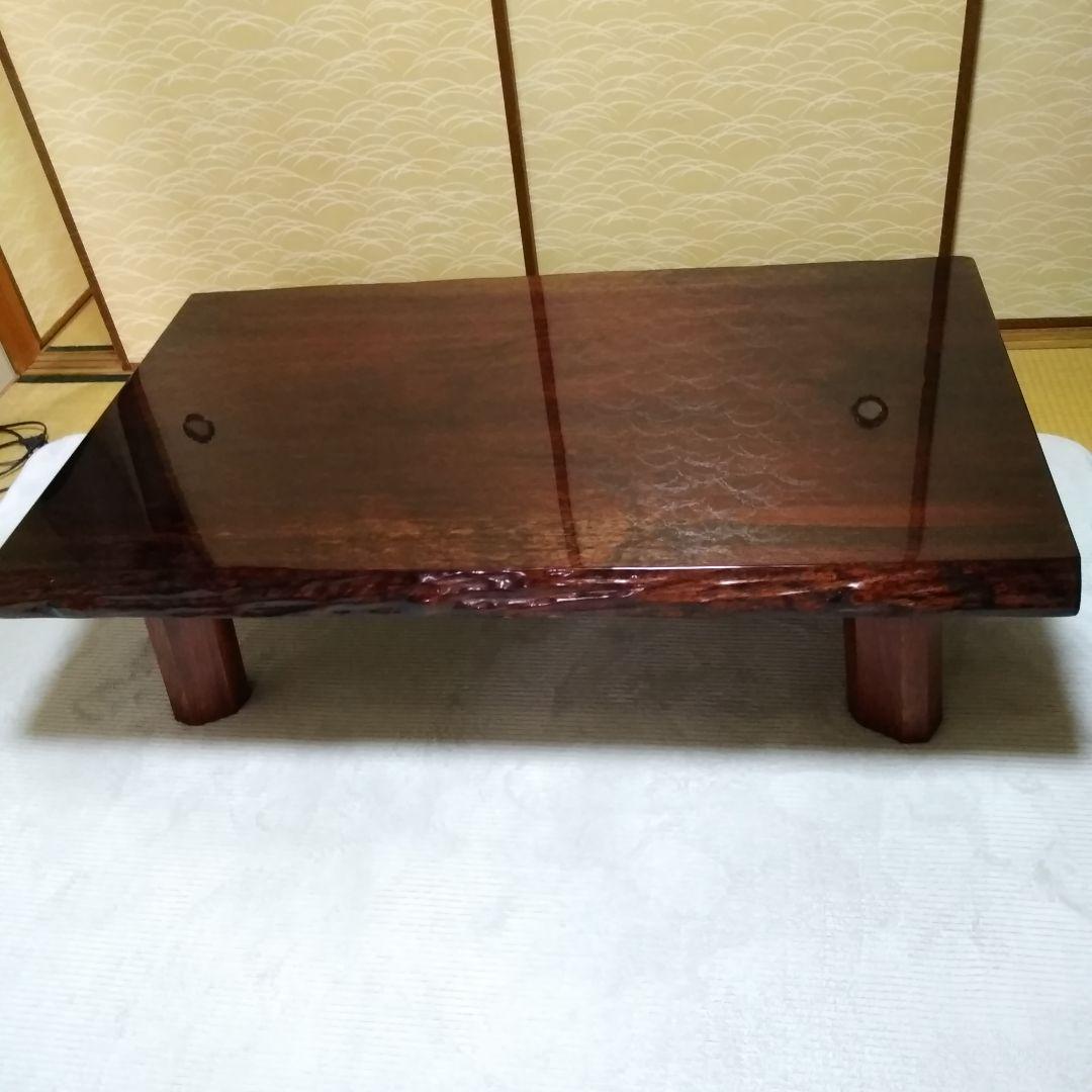 木製座卓 座敷机 花梨一枚板風 Yahoo!オークション -「座卓 一枚板 花梨」の落札相場・落札価格