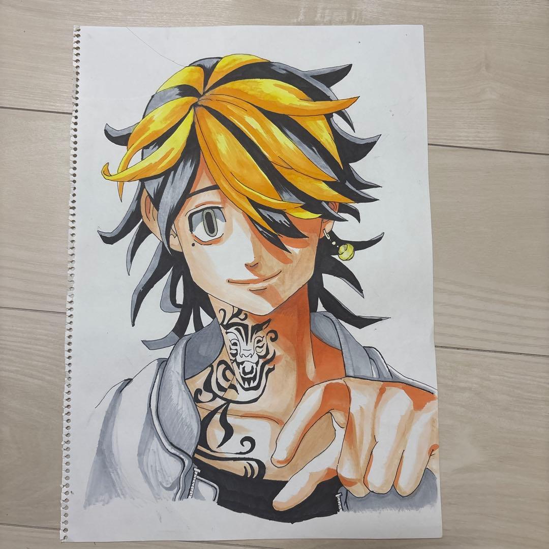 東リべ　羽宮一虎　鉛筆画