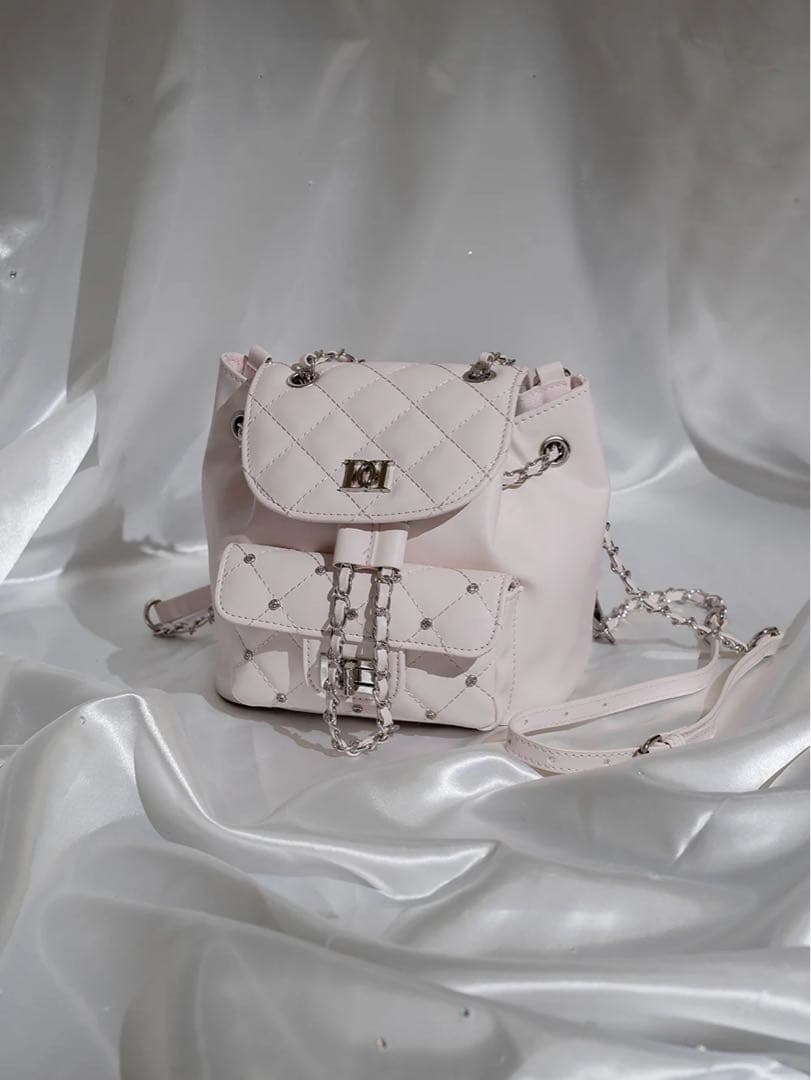 ♥️ダーリッチ　キルティングビジューミニリュック　PNK♥️ キルティングビジュースクエアミニバッグ PNK ピンク ダーリッチ