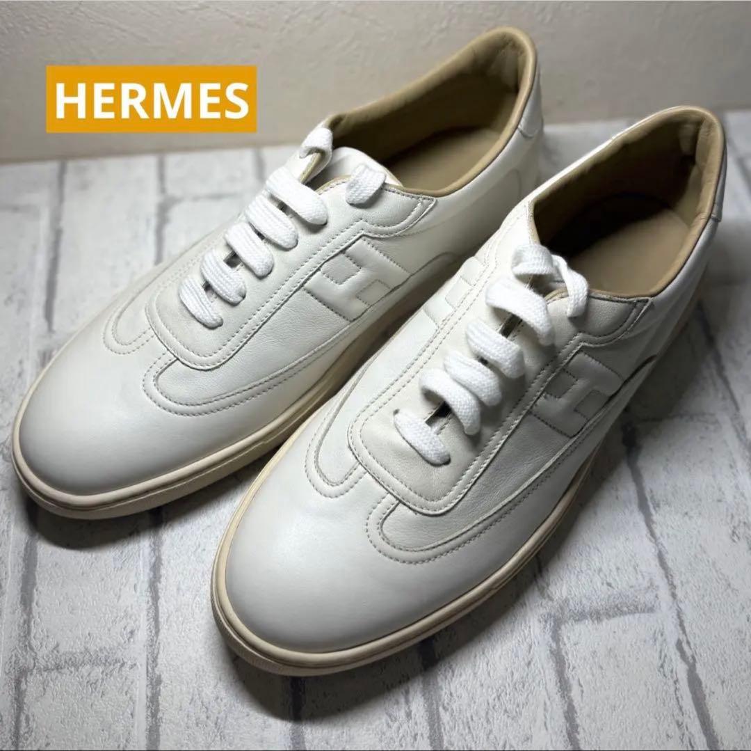 HERMES エルメス ホワイトスニーカークイッカー41