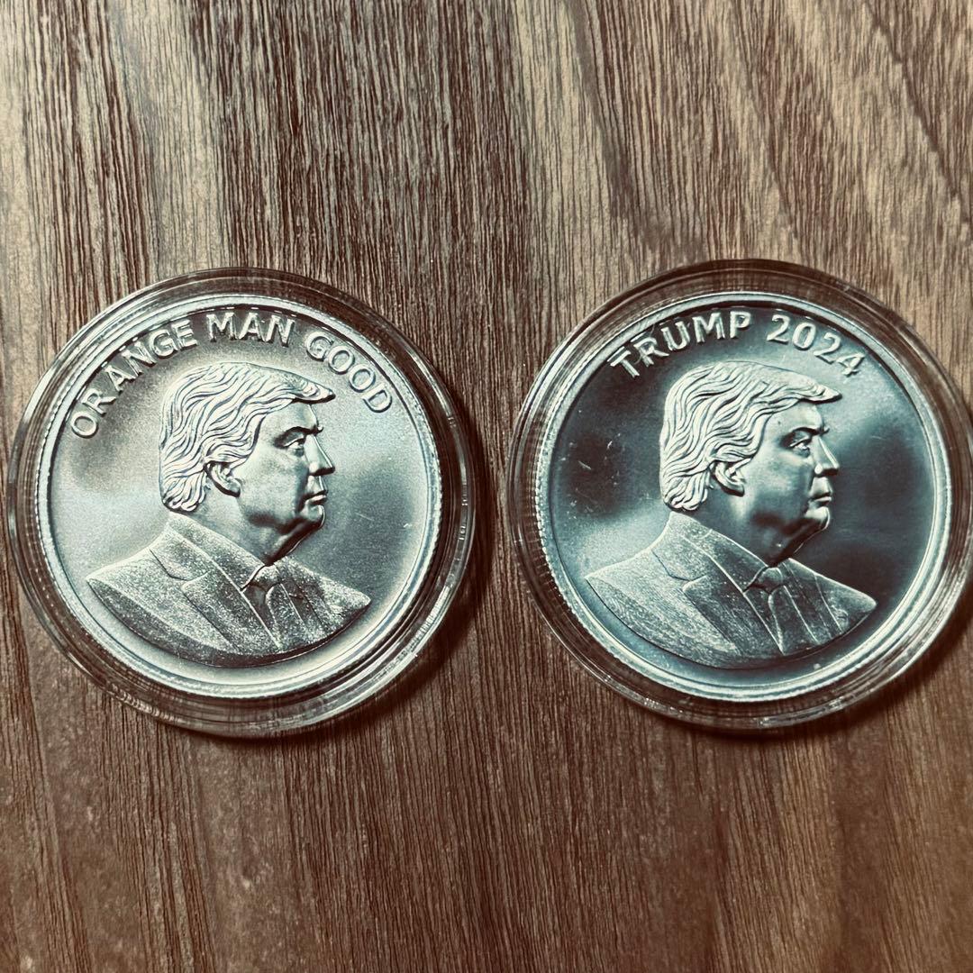 トランプ大統領　1オンス 銀貨　2枚セット　Trump2024/Orange