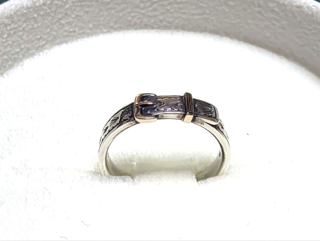 アガット agete シルバー925 K5 バックルデザインリング 現行品 - メルカリ