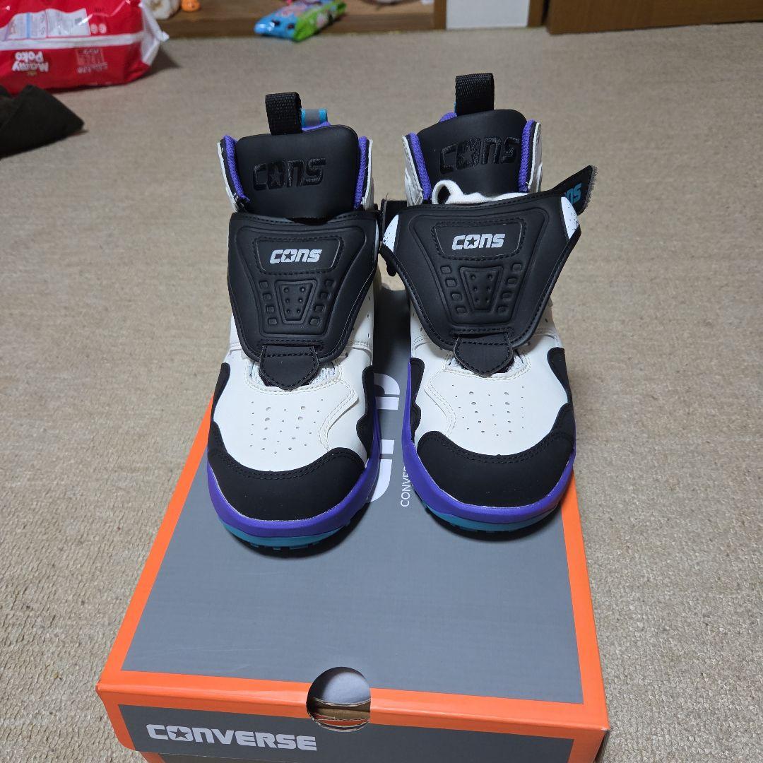 新品未使用品CONVERSE CONS 25cmホワイト/ブラック/パープル
