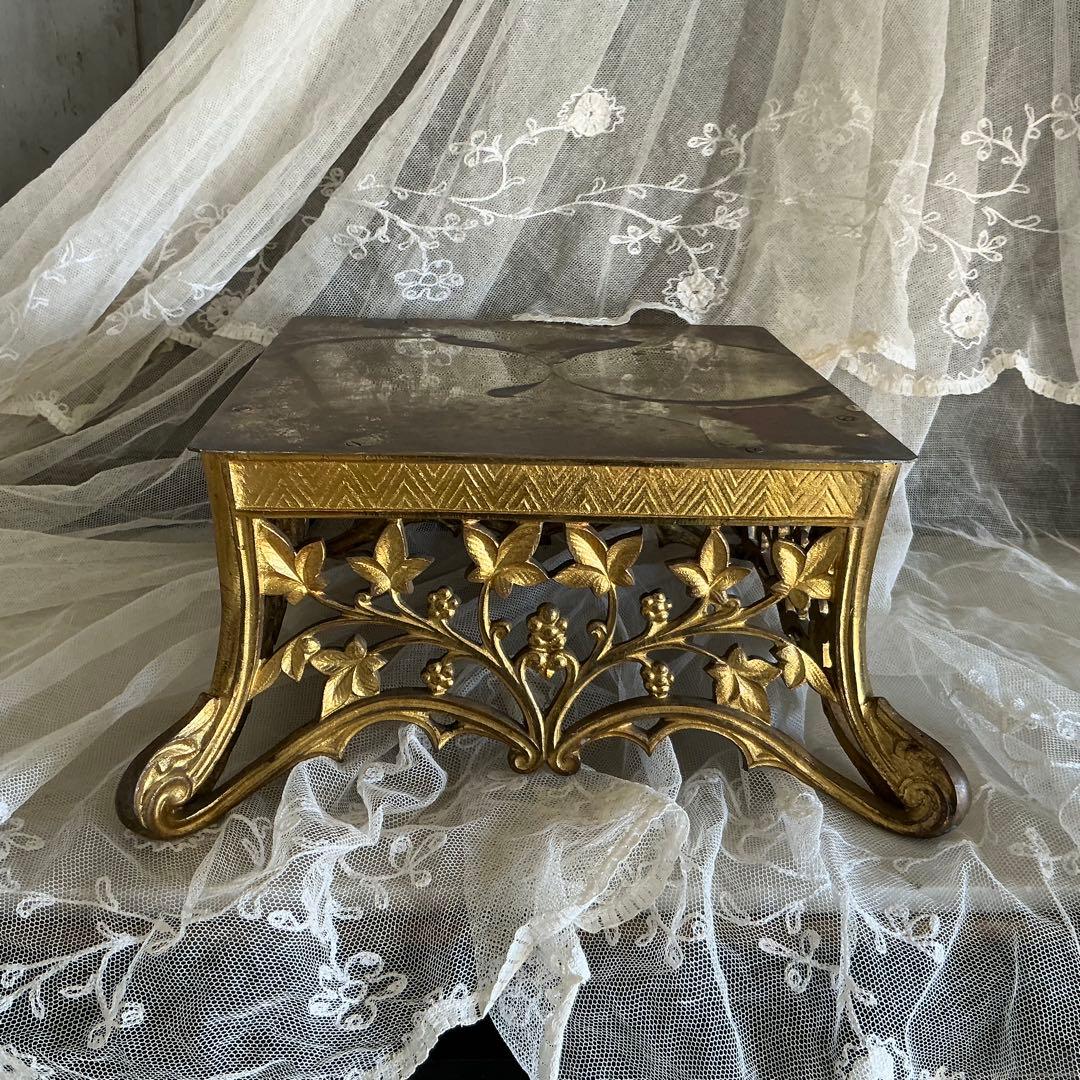 ＊希少＊１９世紀フランスアンティーク　ブロンズ×金鍍金　ディスプレイ台　ポワドレ
