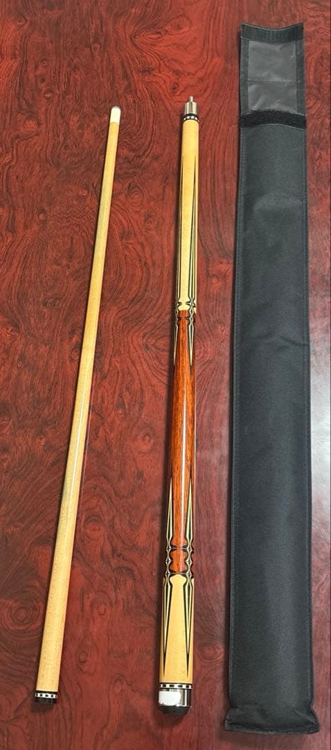 ビリヤードキュー ケース付き 木製 ネジ式接続 - メルカリ