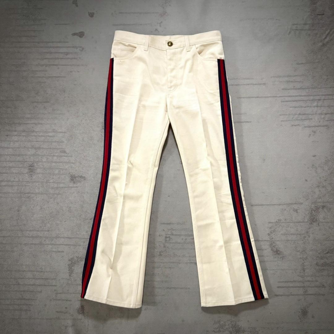 超美品 GUCCI サイドライン フレア デニムパンツ 26 シェリーライン GUCCI（グッチ） 新品未使用/国内正規/ 624217 ラベル付き ウォッシュ