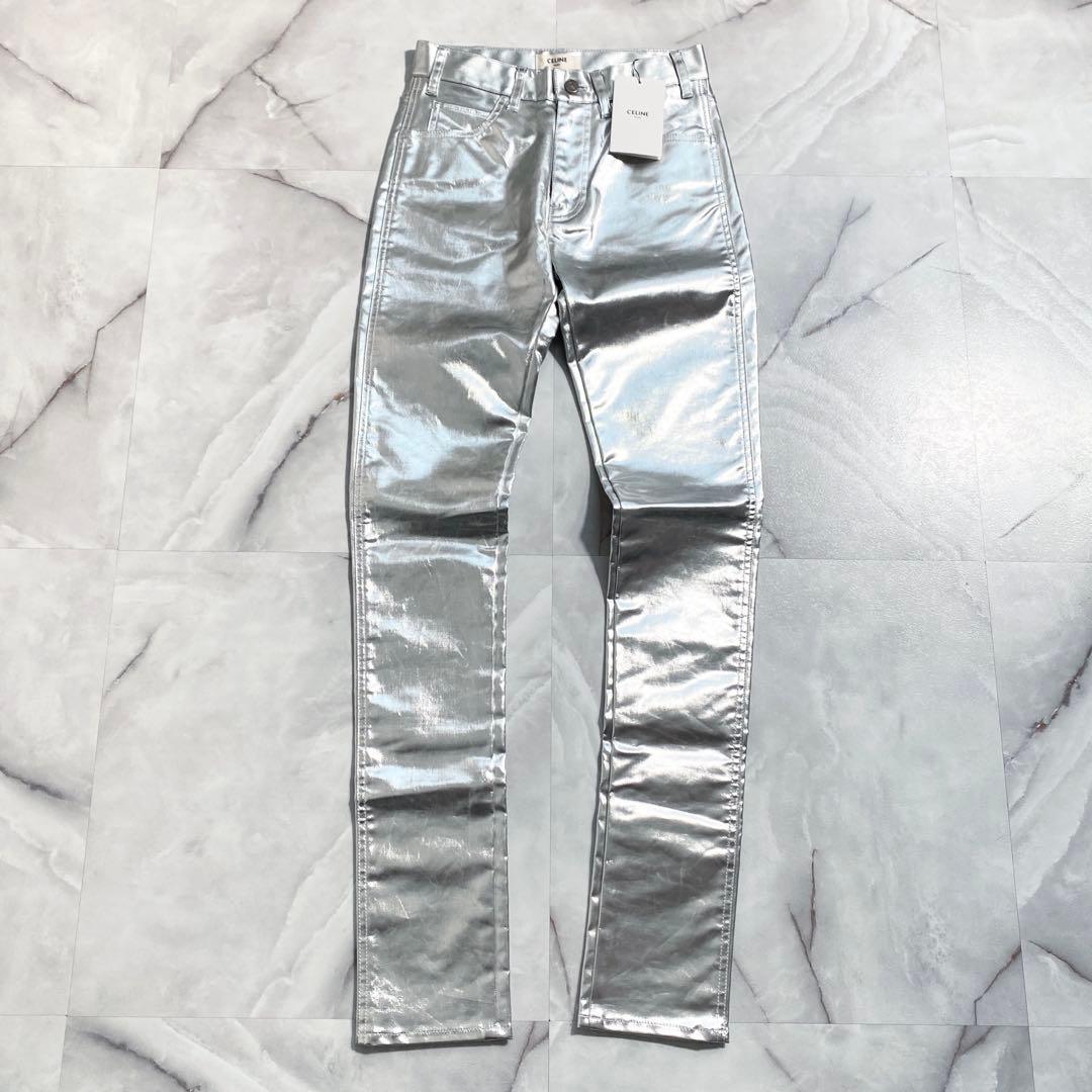 A17227 未使用 セリーヌバイエディスリマン 箔コーティングデニム W26 A17227 未使用 セリーヌバイエディスリマン 箔コーティングデニム W26
