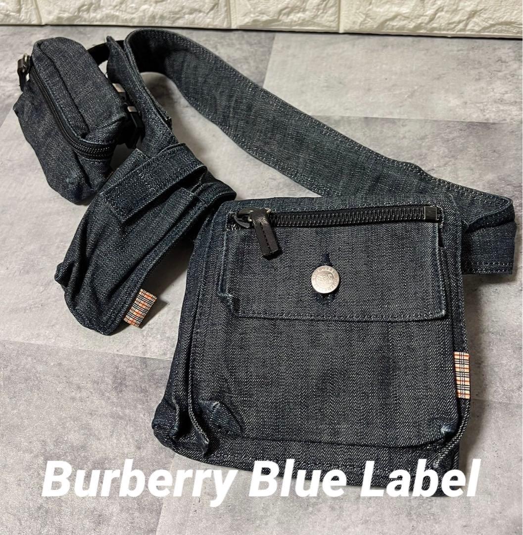 バーバリー　ウエストポーチ　デニム　ウエストポーチ　3連