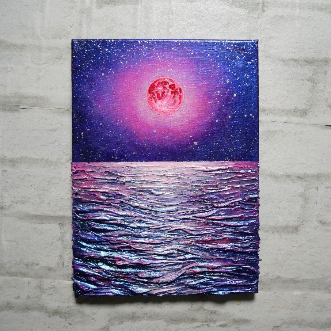 油絵 油彩 油彩画 絵 絵画 【ストロベリームーン】F4号