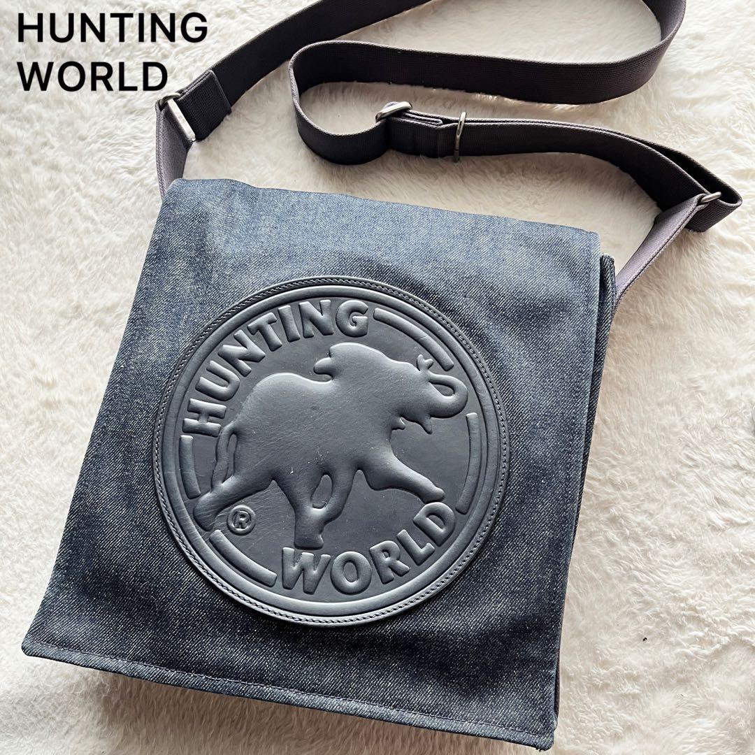 美品✨HUNTING WORLD デニム ショルダー メッセンジャーバッグ