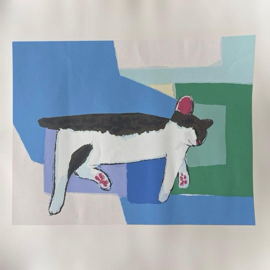 山城隆一　ネコの部屋　シルクスクリーン　24/150 サイン入り