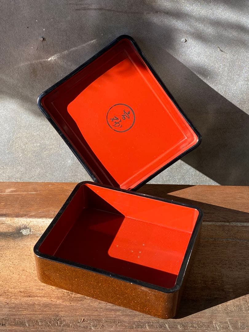 うなぎ高砂　二段　重箱　2セット　漆塗