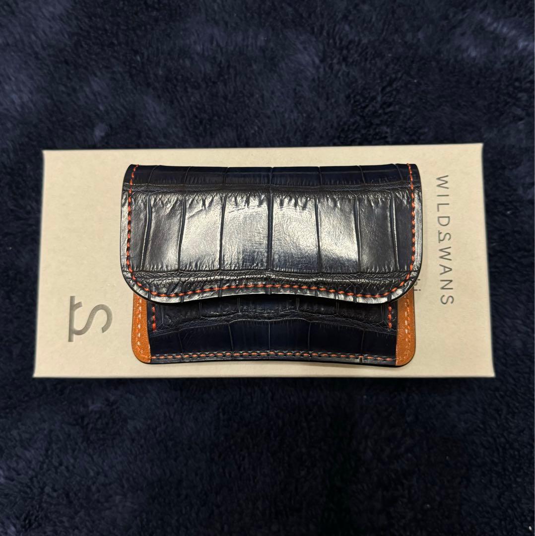 最終価格　WILDSWANS マルサン限定 藍染クロコ×サドル キャメル タング