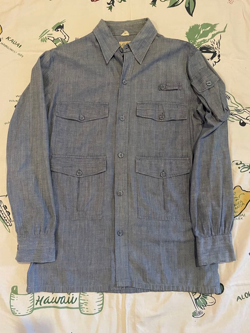 60年代　70年代　エルエルビーン　シャンブレー　サファリシャツジャケット