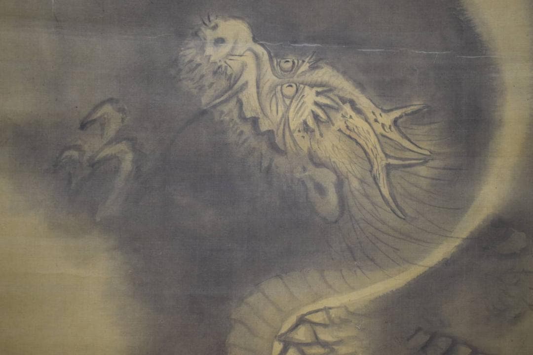 模写/月僊/昇龍図/布袋屋掛軸HF-620