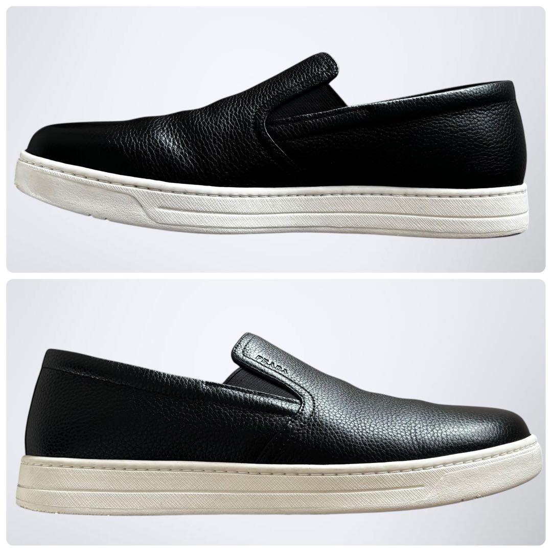 極美品】プラダスポーツ レザースリッポン 黒 7 4D2733 付属品完備