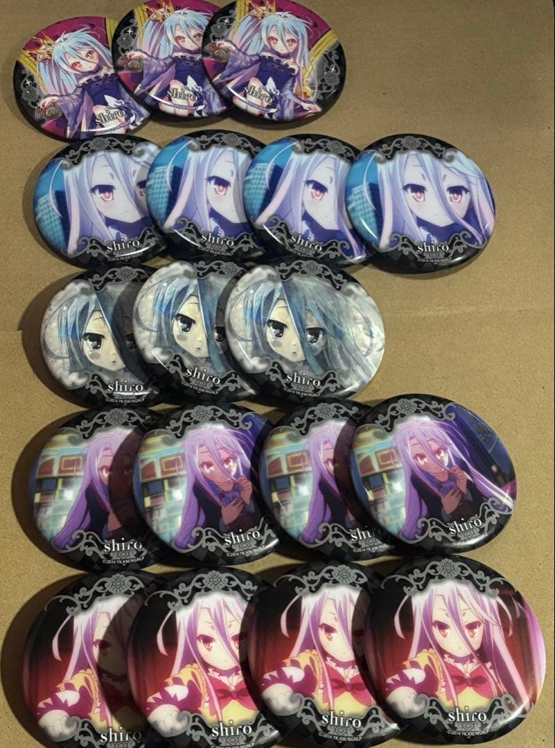 ノーゲーム・ノーライフ ラッキー缶バッジ 白 セット - メルカリ