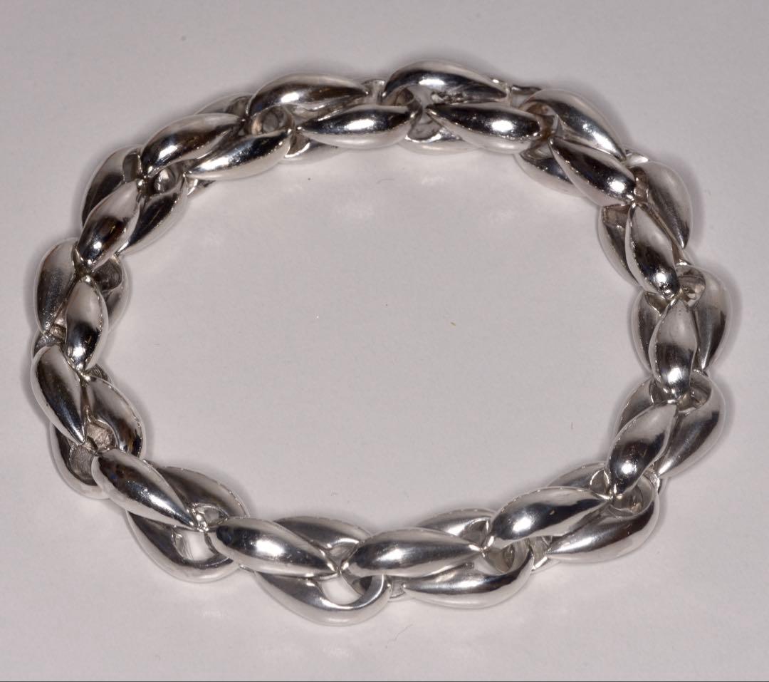 RESHEM SILVER 10mm シルバーブレスレット　ロジウムメッキ加工