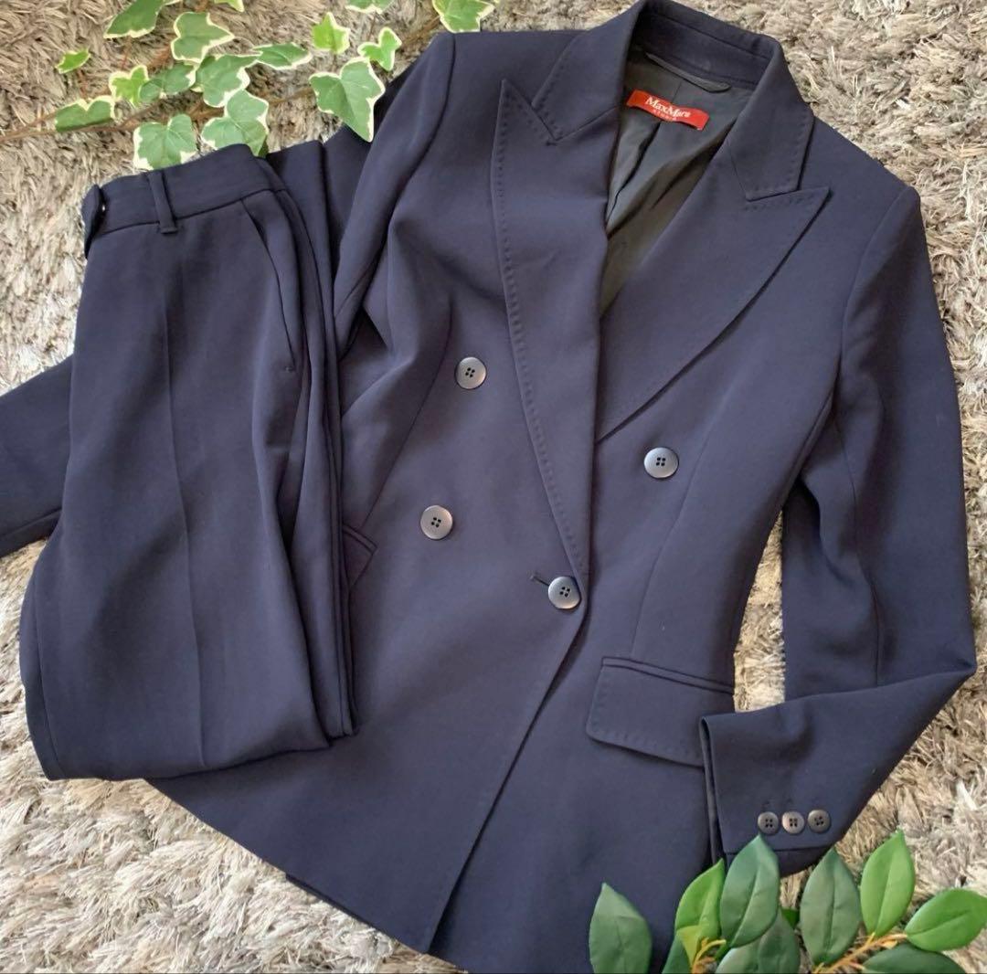 マックスマーラスタジオ レディース パンツスーツセットアップ ネイビー