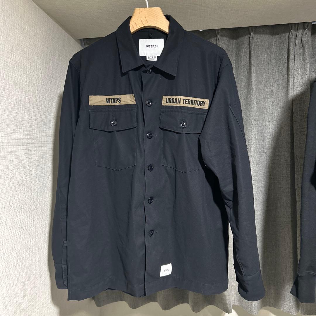 WTAPS ブラック 長袖シャツ X 01 ミリタリーシャツ
