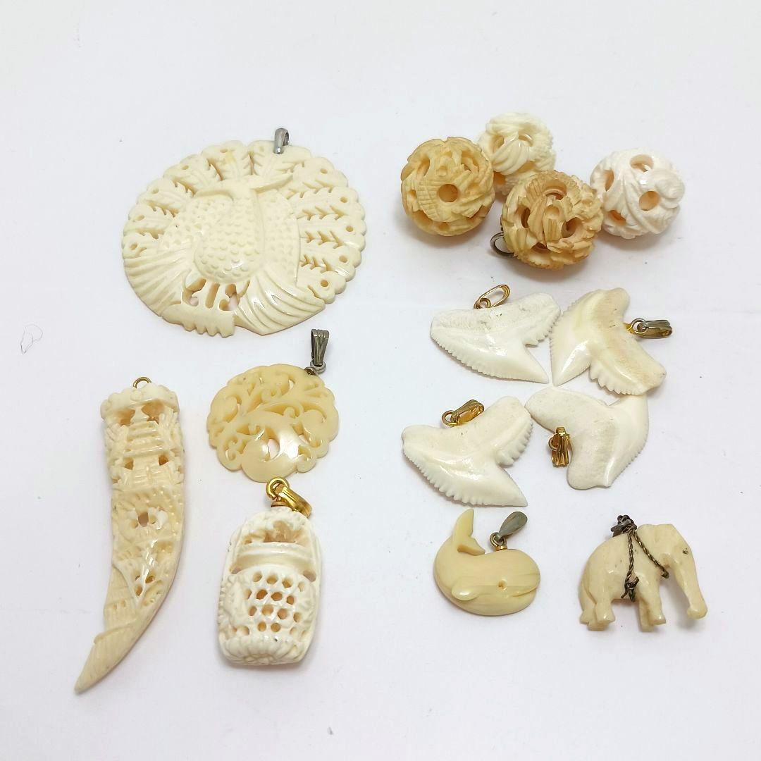 Y3304-1 高級彫刻 アクセサリー その他 セット 約90点 462.3g