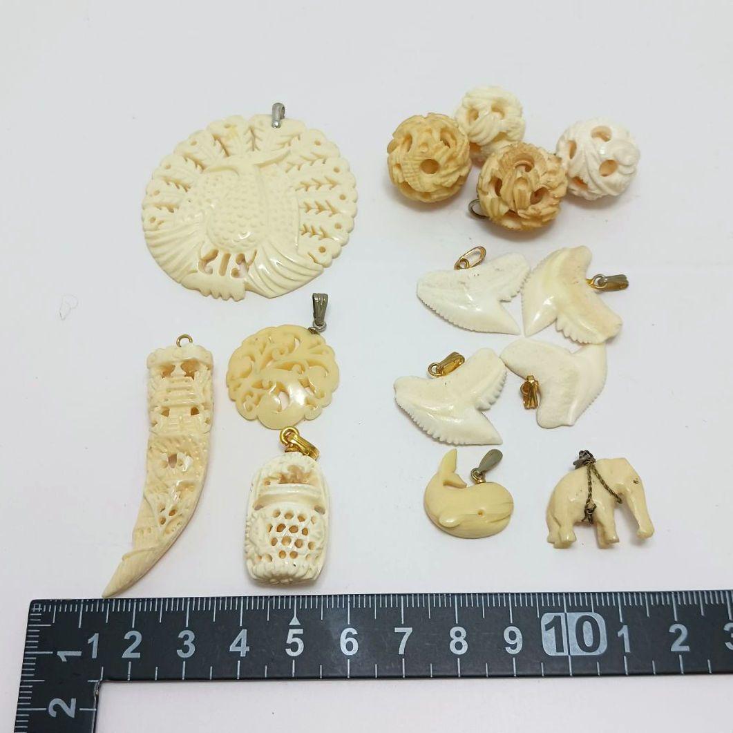 Y3304-1 高級彫刻 アクセサリー その他 セット 約90点 462.3g