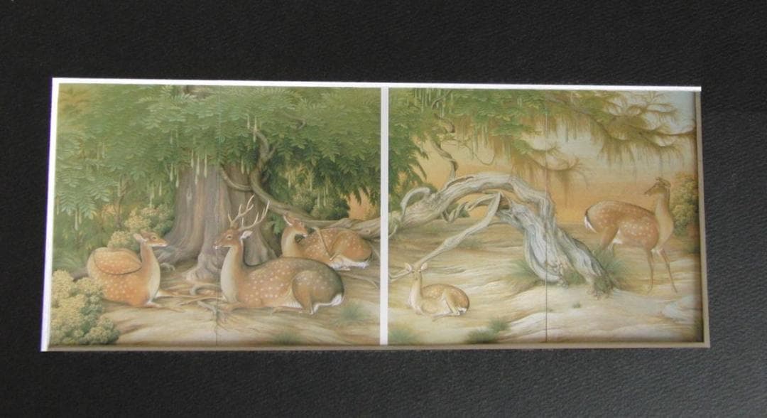 榊原紫峰、【奈良の森】、希少な大判額装用画集より、美品、日本人画家