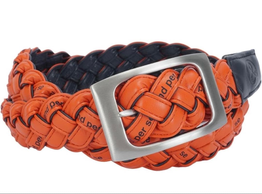 アンパスィ　新品リバーシブルベルト　オレンジ&ネイビー and per se アンパスィ 新品リバーシブルベルト オレンジ&ネイビー and per se