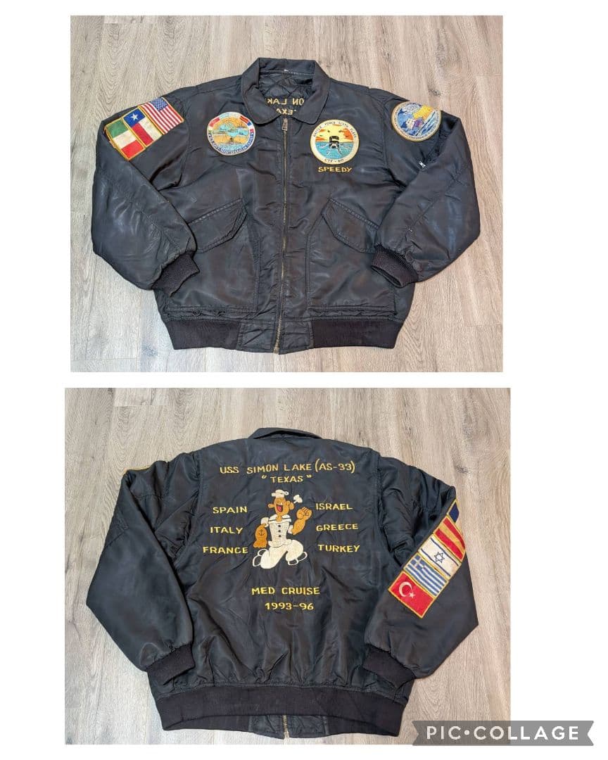 幻級【希少】90S U.S.NAVY 海軍 ツアージャケット ポパイ ベドジャン