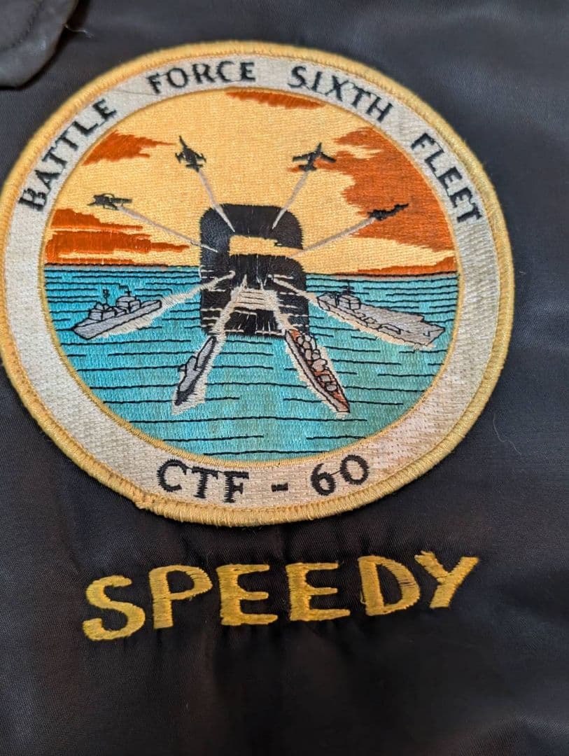 幻級【希少】90S U.S.NAVY 海軍 ツアージャケット ポパイ ベドジャン