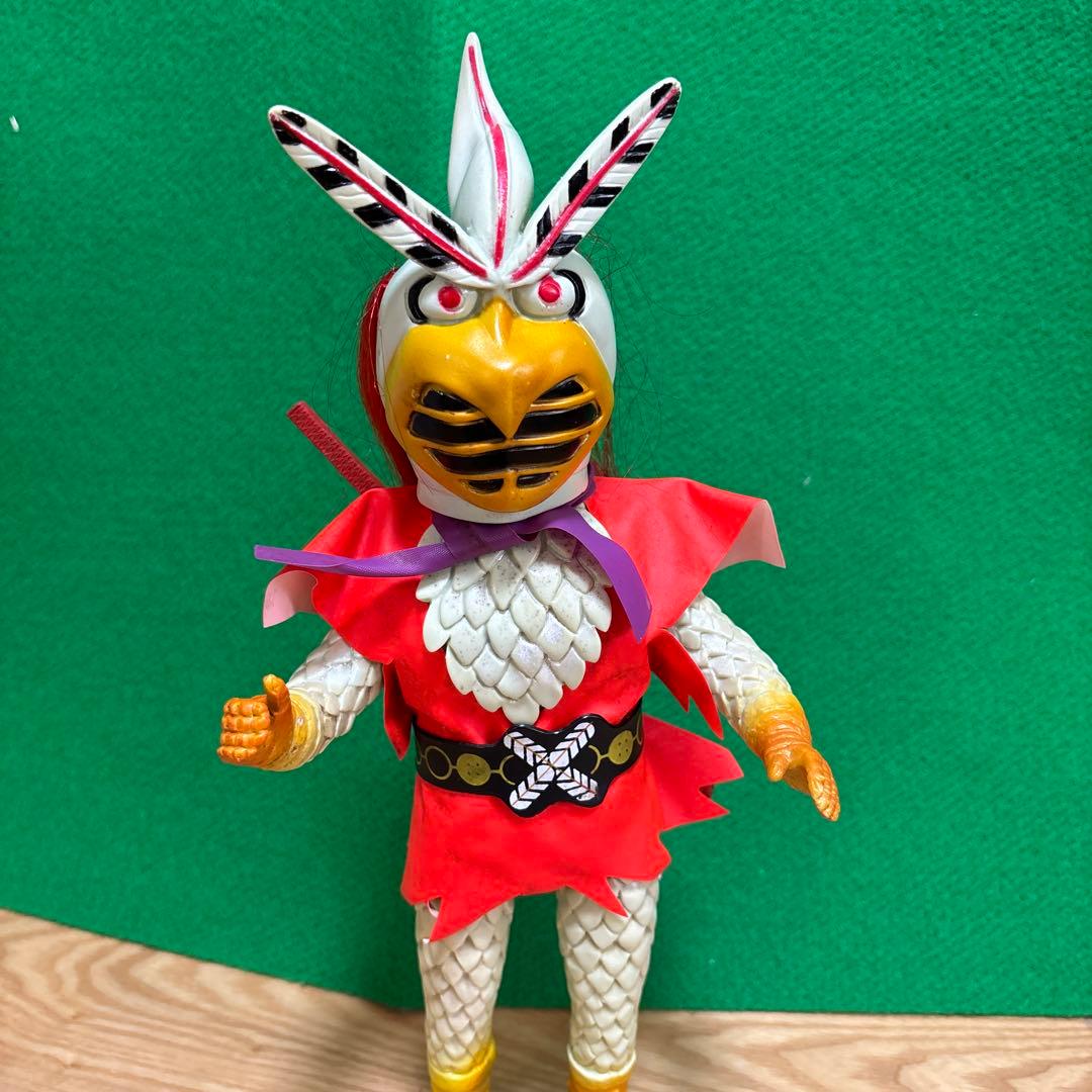 バンダイ 変身忍者嵐 ソフビ 面取れ 1972年 当時物 刀レプリカ 石森章太郎