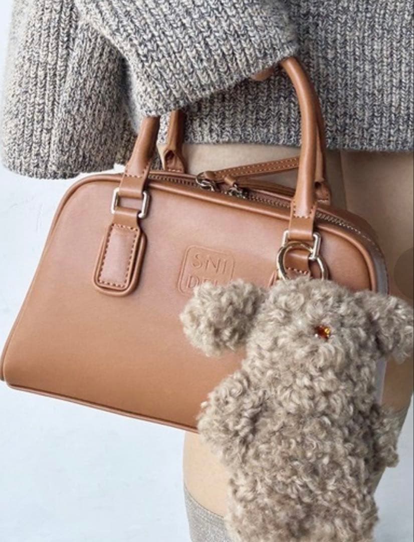 【新品未開封】 SNIDEL スクエアボストンバッグ キャメル