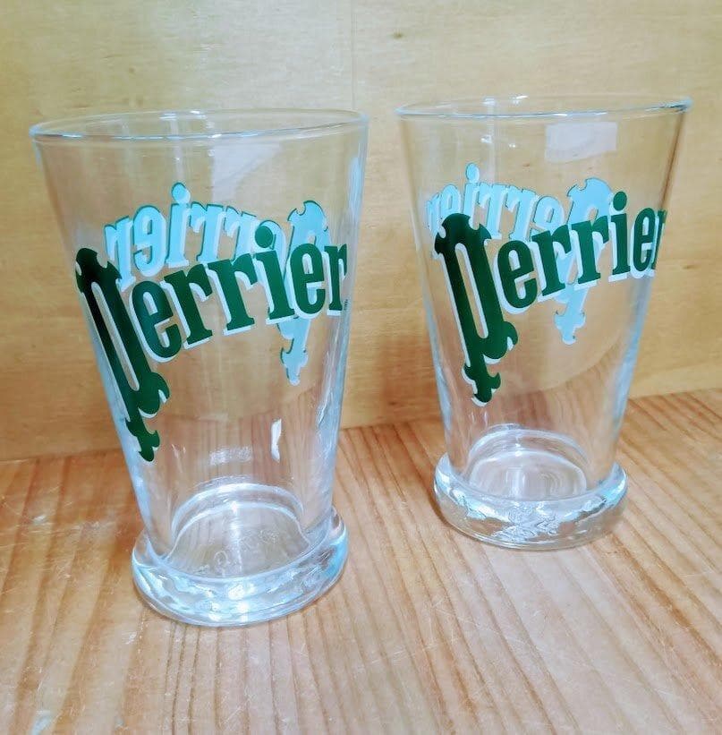 Perrier☆ペリエ ロゴ ヴィンテージ グラス 2客 セット - メルカリ