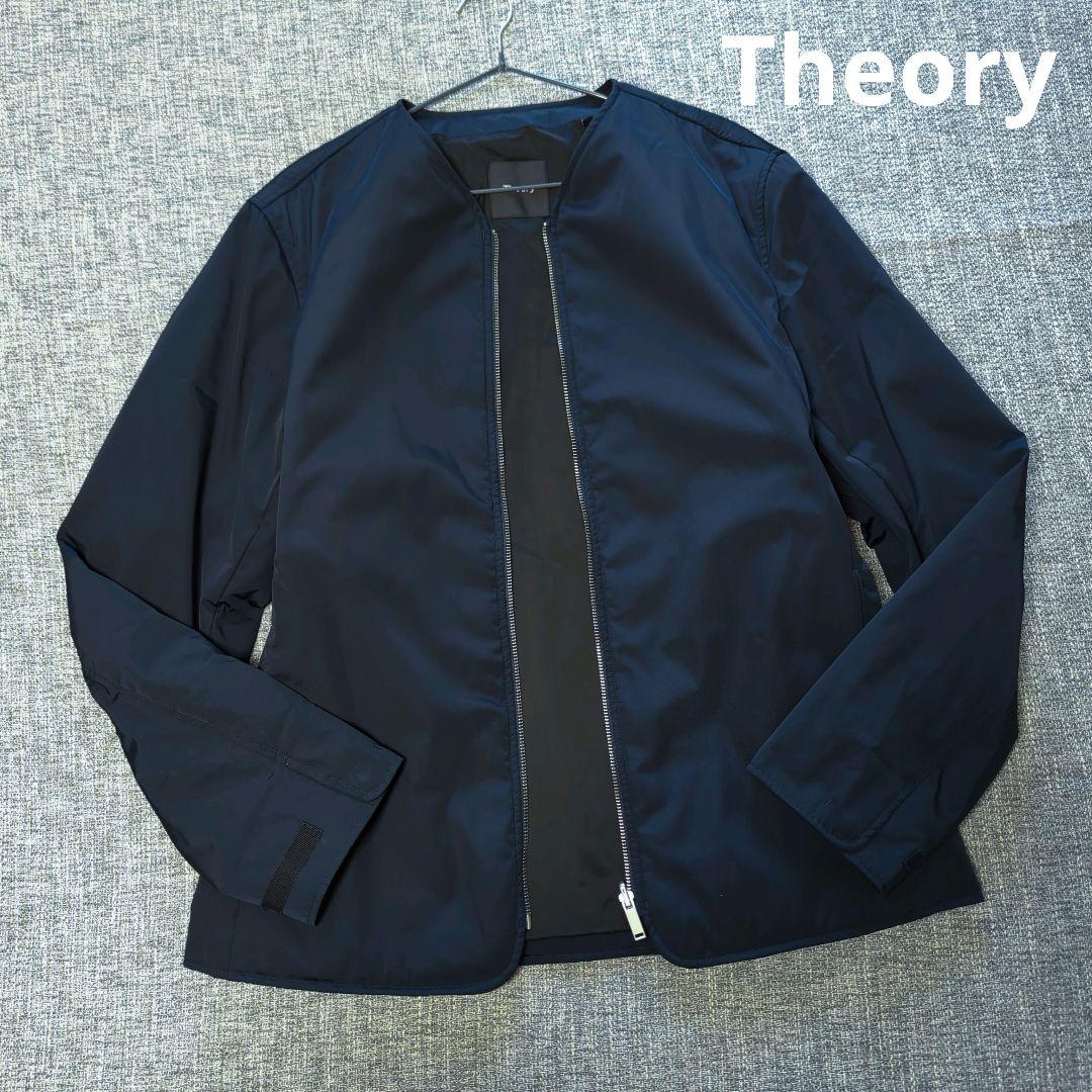 セオリー メンズ 近年モデル 未使用 ノーカラー 中綿ブルゾン ネイビー