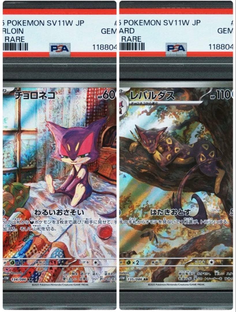 【送料無料・匿名配送】チョロネコ　レパルダスar PSA10 連番