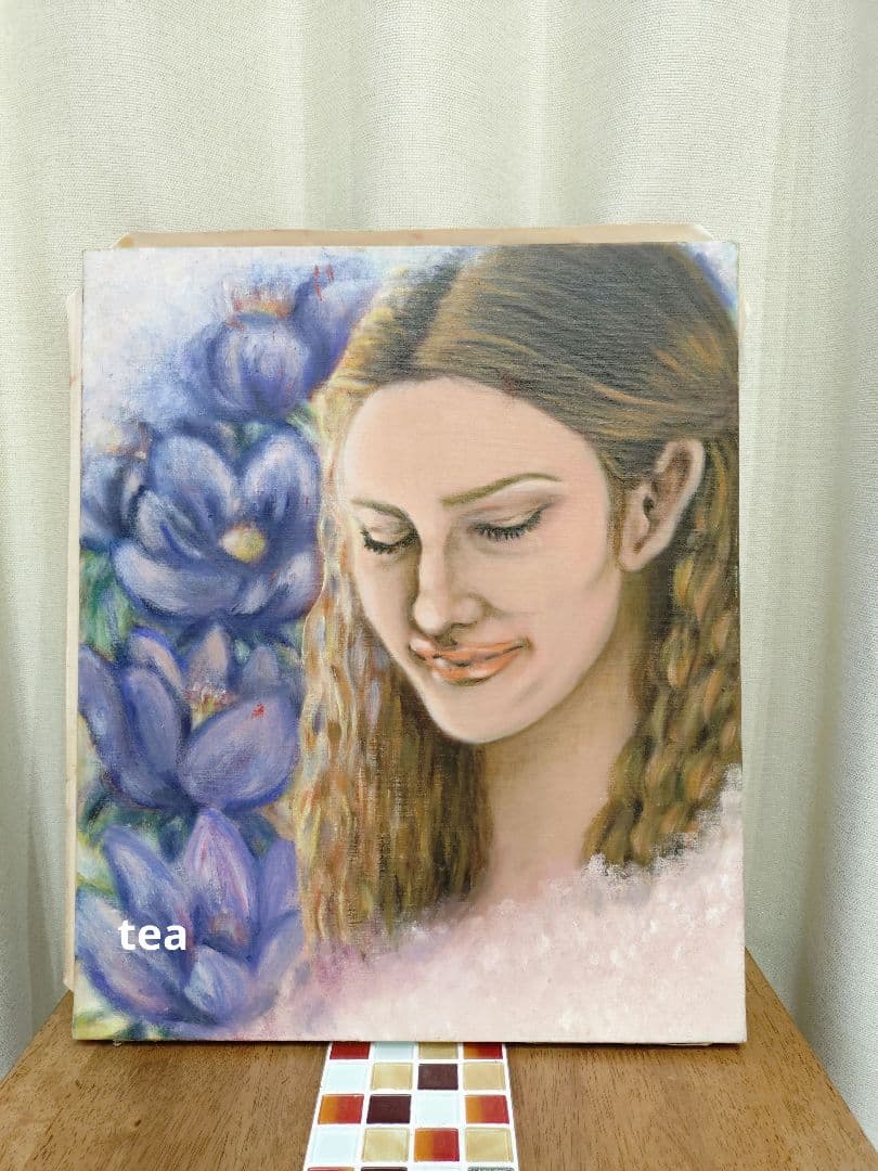 クラシック音楽より着想した女性像 油彩画 原画 F8 一点もの 女性の肖像 油彩画 8号 F8 油絵 人物画#5 - メルカリ