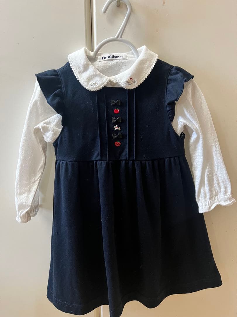 familiar ネイビーワンピース ブラウス セット販売