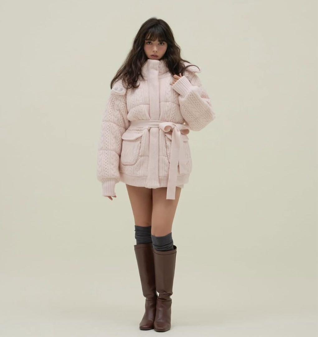 Mary quilting knit shape jacket pink - ジャケット・アウター超 安い
