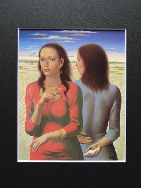 國領經郎、【微風】、新品高級額 額装付、希少画集画、状態良好