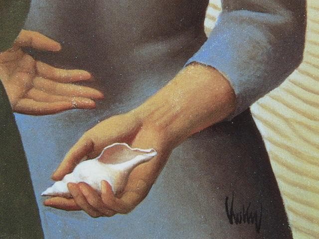 國領經郎、【微風】、新品高級額 額装付、希少画集画、状態良好