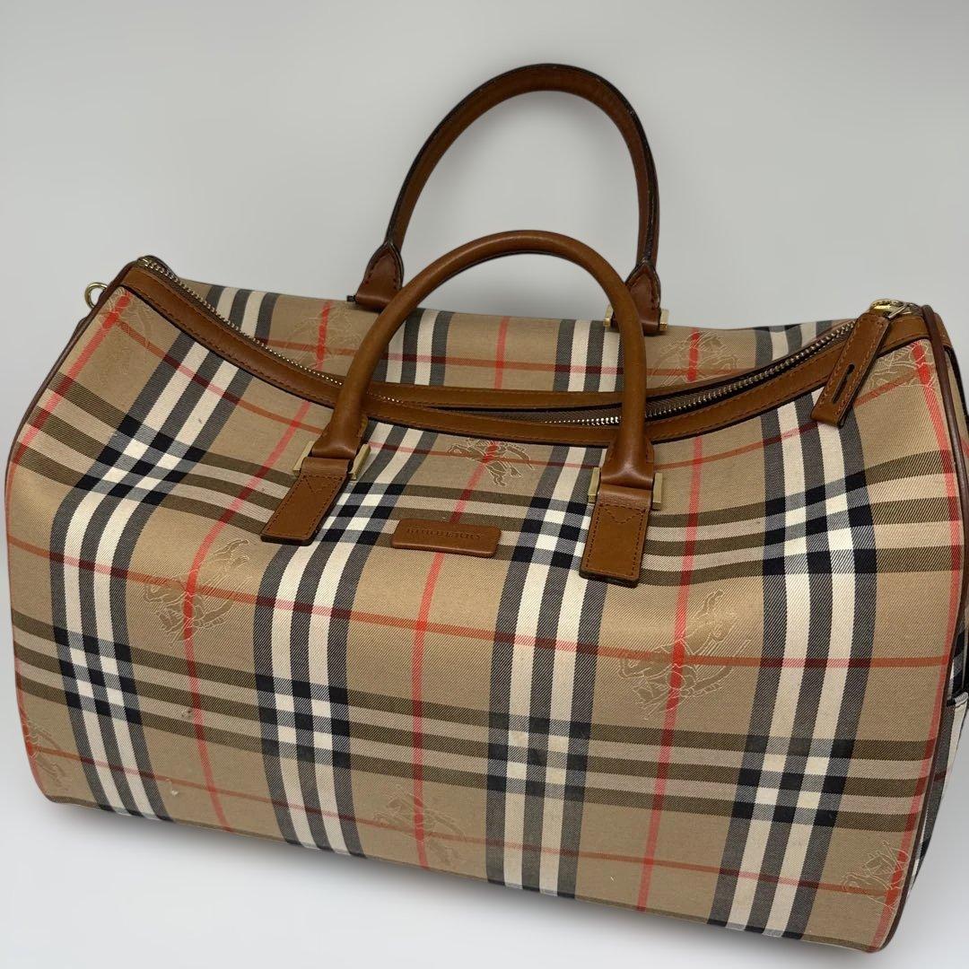 ぴ*き様 美品　Burberry チェック柄 ボストンバッグ