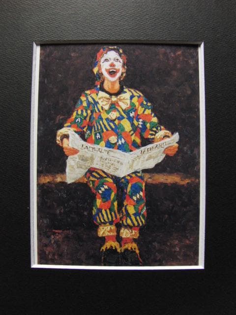 横山申生、笑っちゃう、希少な画集より、新品高級額・額装付