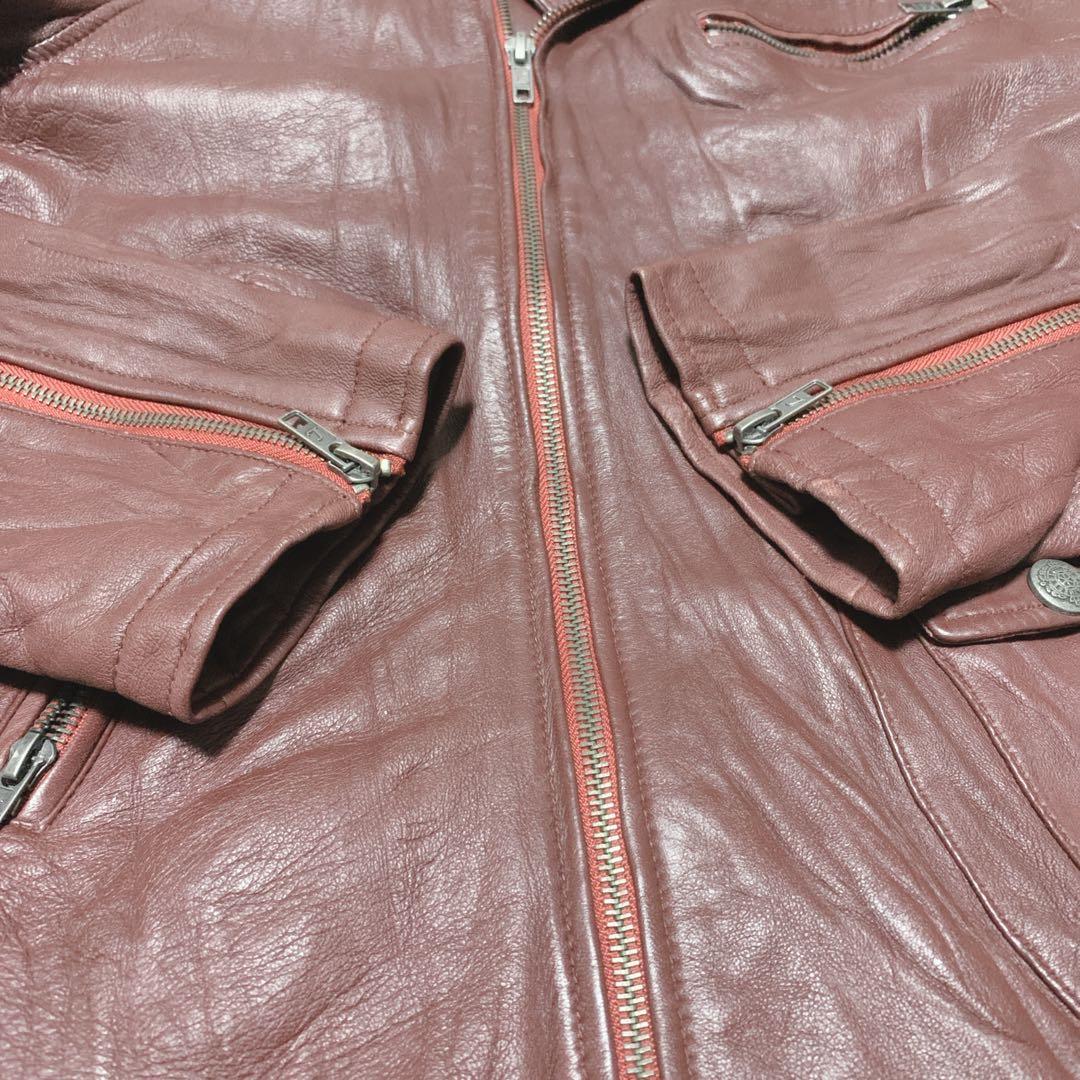 美品】リューグーレザー ライダースジャケット ラムレザー XL 【美品
