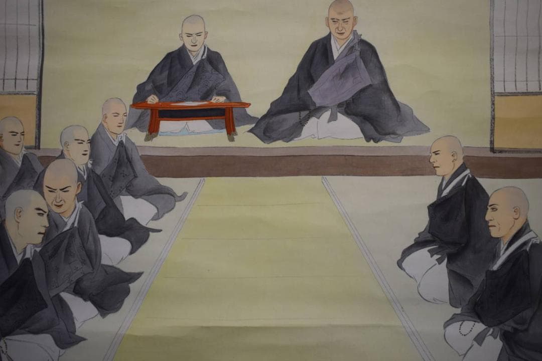 真作/観風/親鸞聖人/念仏停止/入牢獄/処刑/人物図/大幅/布袋屋掛軸HK