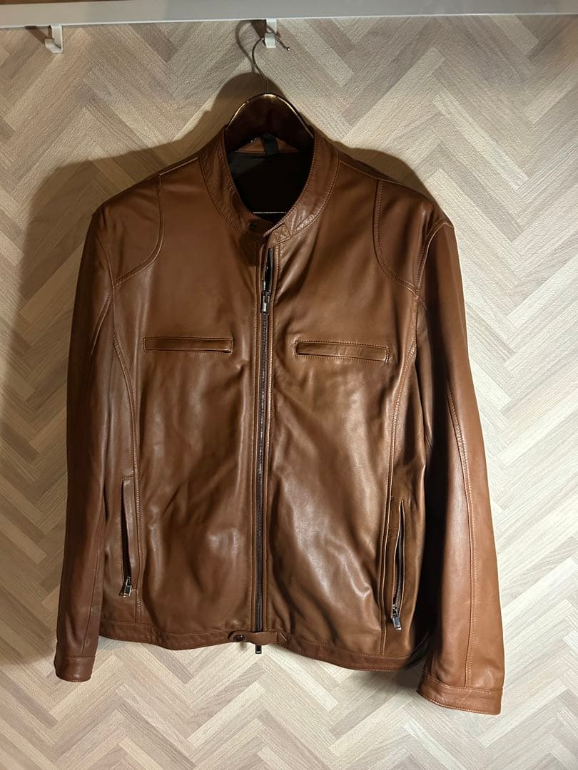TAGLIATORE（タリアトーレ）レザーライダースブラウン サイズ56 アウトレット】TAGLIATORE タリアトーレ レザージャケット/ライダース